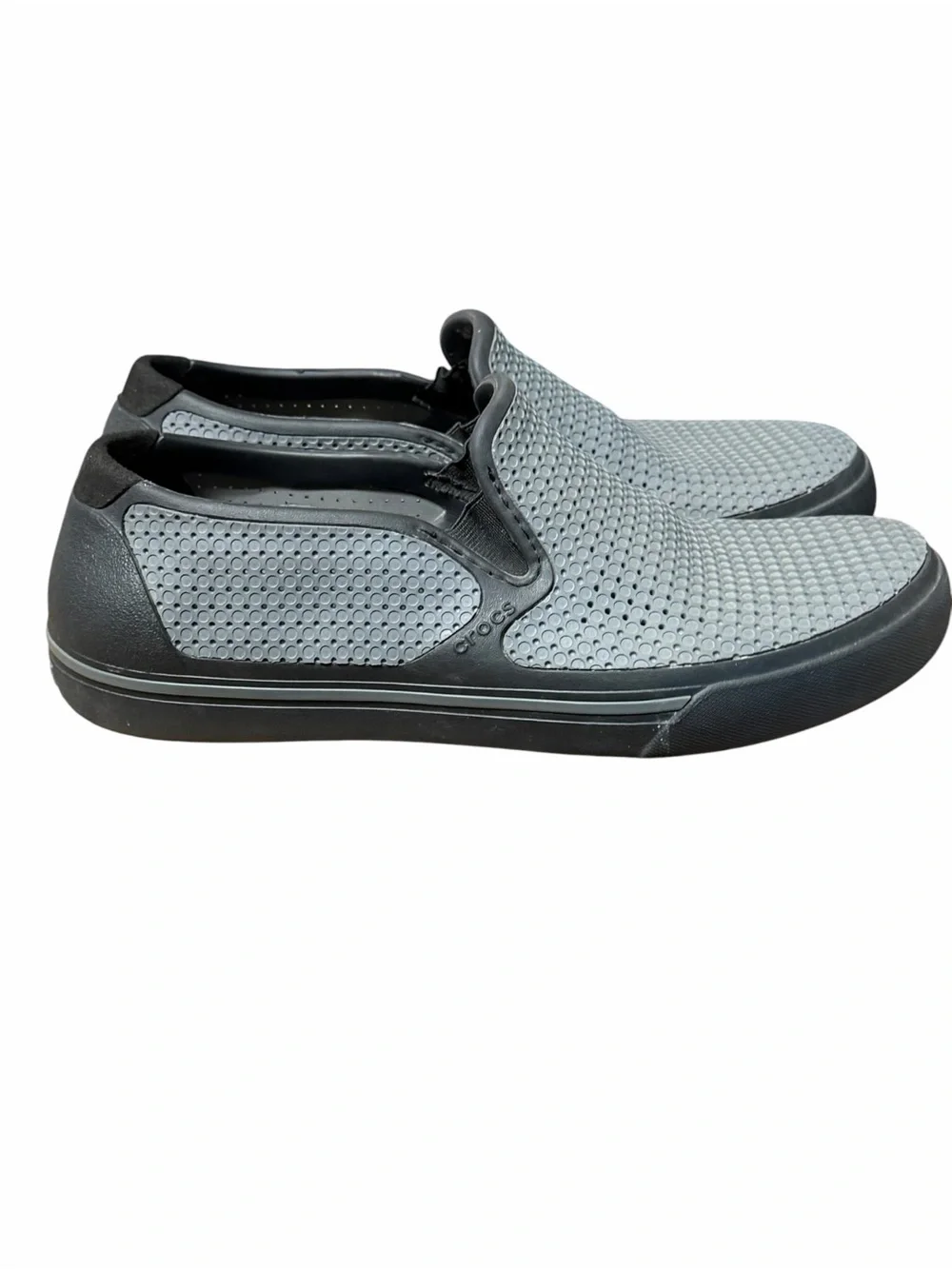 Crocs Shoes Men’s 8 Citilane Roka Slip on Lightweight Gray Black